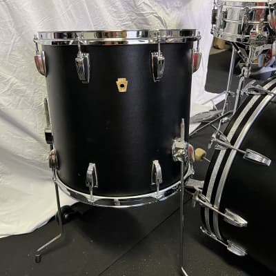 Ludwig Black Panther Super classic 4-piece 22/13/16 with Supersensitive snare and hardware 1960s-70s - Black faux Leather image 2