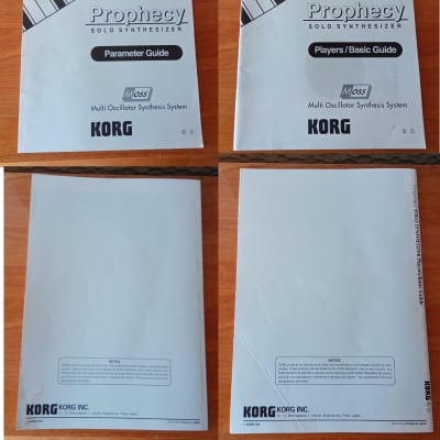 Korg Prophecy - 2 Original manuals + 2 Eprom version 2.0 image 1