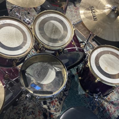 Carmine Appice’s Complete Mapex Orion Series Set, 6-Piece Plus Hardware and Cases! Excellent!! - Birdseye Transparent Violet image 9