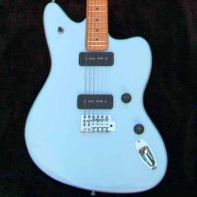Jazzmaster Classic Sky Blue Surfmaster+ All Maple 12" Radius Neck+Matched Pair P-90's+TB Circuit Frets Leveled, Crowned and Polished. image 1
