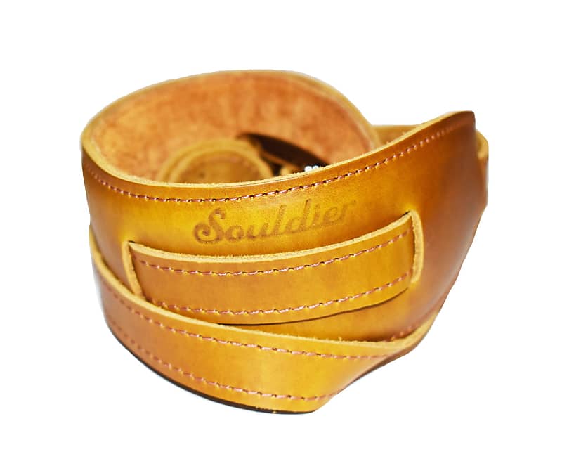 Souldier Vintage Leather Saddle Strap - Brown Mustard image 1