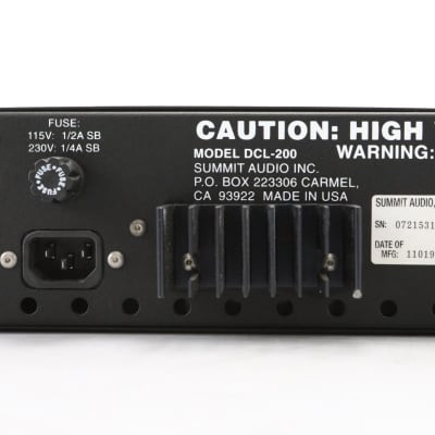 Summit Audio DCL-200 Dual Compressor Limiter w/ Manual & XLR Cables #48721 image 9