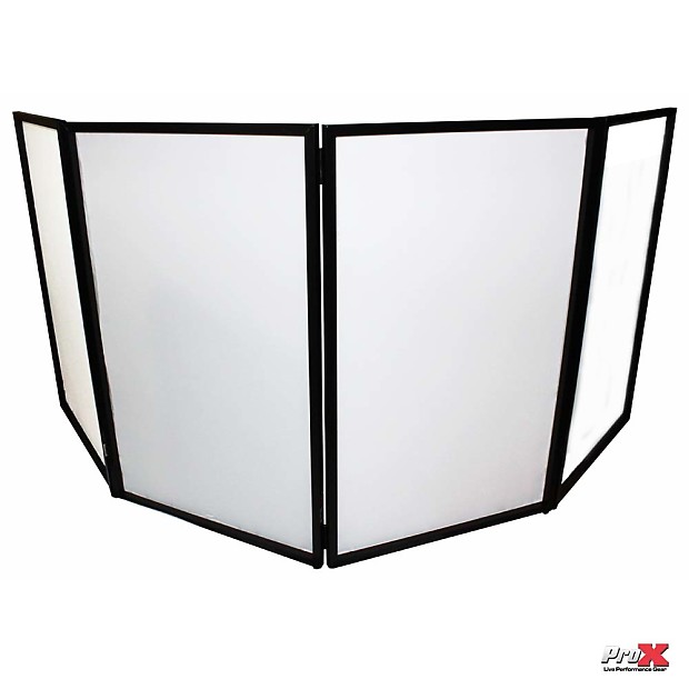 ProX XF-4X3048B 4 Panel Aluminum DJ Booth with LED Facade and Bag image 1