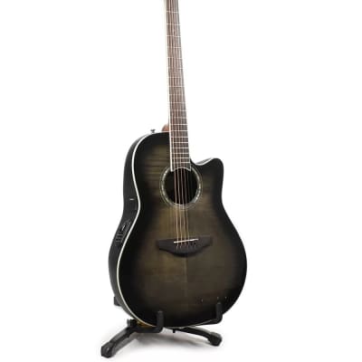 Ovation CS24P-TBBY-G Celebrity Standard Plus Mid-Depth Cutaway Acoustic/Electric Guitar in Transparent Blackburst Flame for sale