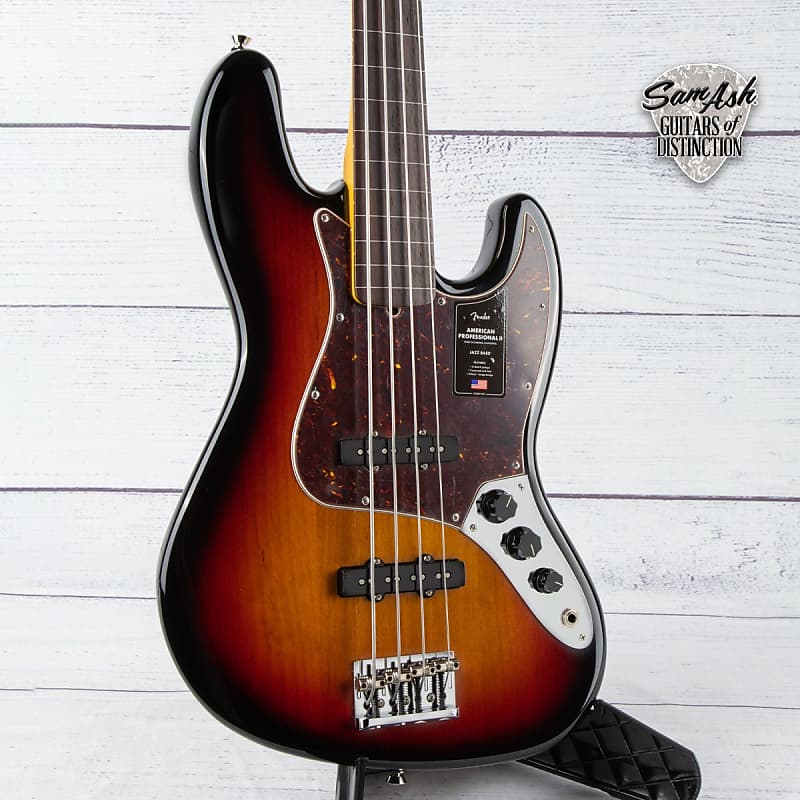 Fender American Professional II Jazz Bass Fretless Bass Guitar (3