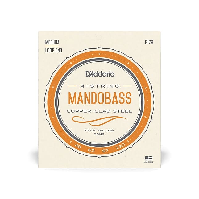 D'Addario Stainless Steel Copper Wound Mandobass Strings; 49-130 image 1