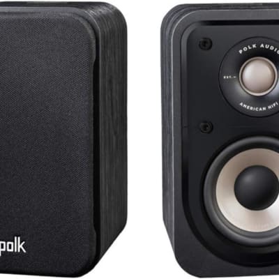 Polk Audio Signature S10E Bookshelf Speaker (Pair) - Surround Speaker,  4” Driver, 1" Terylene Dome Tweeter (Black) (Open Box) image 1