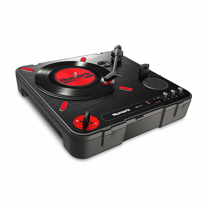 Numark PT01 Scratch Portable DJ Mixing Performance Turntable w/ Built-In  Speaker