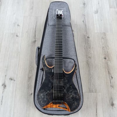 Mayones Hydra Elite 7 7-String Headless Guitar, 3A Eye Poplar, Trans Black Satin image 10