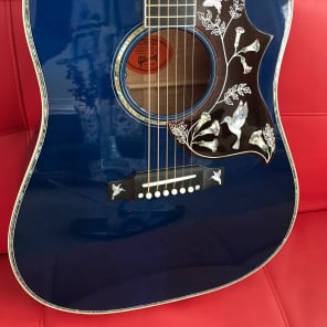 Gibson Hummingbird Custom Quilt 2016 Viper Blue image 2