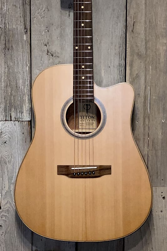 Teton STS105CENT Acoustic Electric Dreadnought Guitar, Solid Cedar Top, Buy it Here  we Ship so FAST image 1