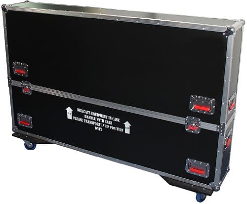 Gator Cases G-TOUR Series ATA Style Road Case with Adjustable Fit for (2) 60" to 65" LCD, LED or Plasma Screens | Includes Heavy Duty 4" Casters, and Spring loaded Handles; (G-TOURLCDV2-6065-X2) image 1