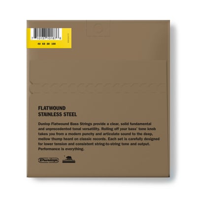 Dunlop Flatwound Stainless Steel Bass Guitar Strings; medium scale gauges 40-100 image 2