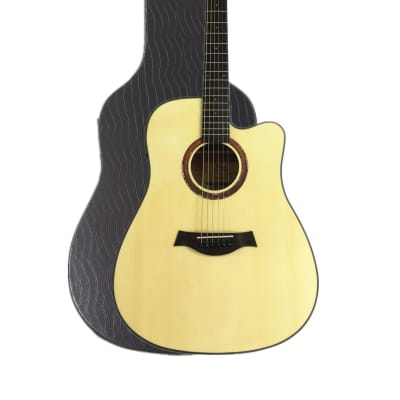 Haze W1654CEQN Dreadnought Solid Spruce Top Built in Tuner/EQ Electro-Acoustic Guitar - No case or bag image 9