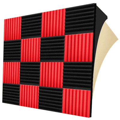 Acoustic Foam Panels (12 Pack) 1.5" X 12" X 12" Soundproof Fireproof Studio Wall Padding image 1