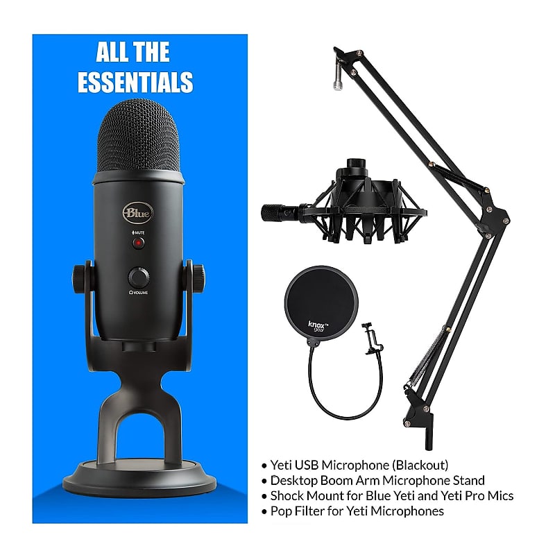 Blue Yeti Pro Microphone with Broadcast Arm and Pop Filter Kit