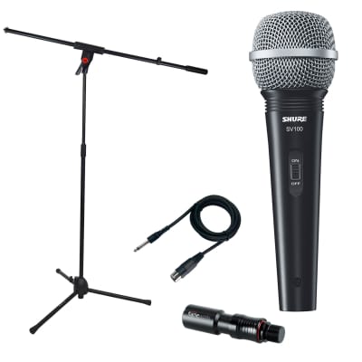 Shure SV100-W Multi-Purpose Dynamic Microphone + Mic Stand image 1