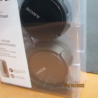 New Sony MDR-ZX110AP Black Stereo Hands Free Mic Folding Headphones - Follow my Shop image 4