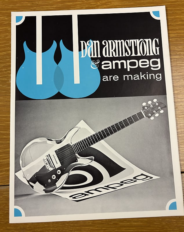 Original Ampeg Dan Armstrong 1969 Guitar Catalog/Brochure Reverb