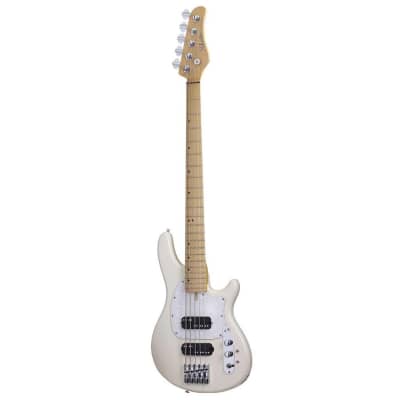 Schecter CV-5 5-String Bass Guitar (Ivory, Maple Fretboard) for sale