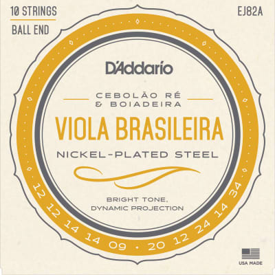 D'Addario EJ82A Viola Brasileira Set Cebolao Re and Boiadeira