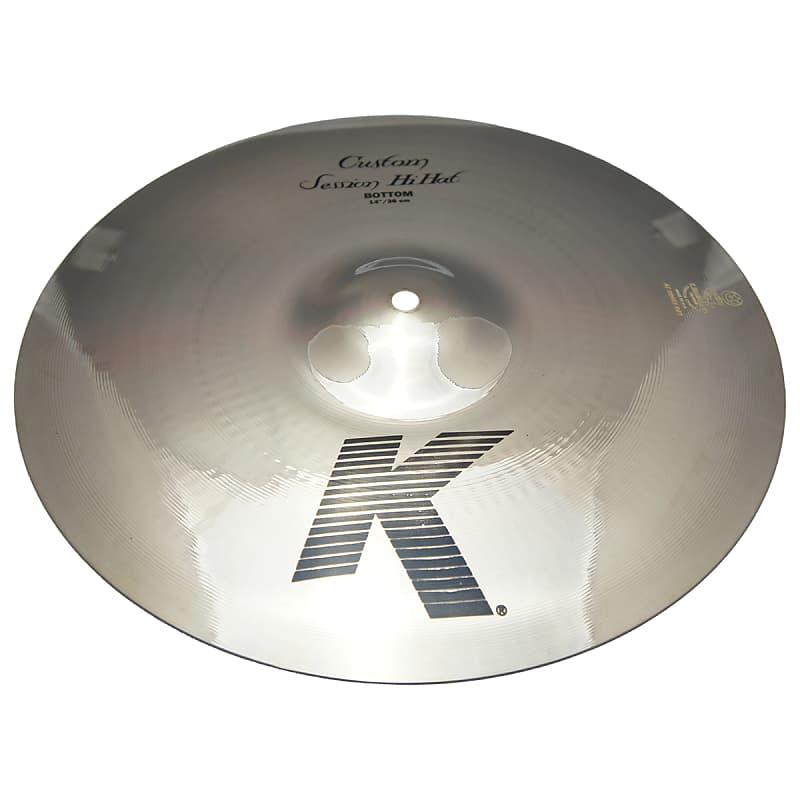Zildjian 14" K Custom Series Session Hi Hat Bottom Medium Thin Drumset Cast Bronze Cymbal with Low Pitch and Dark Sound K0995 image 1