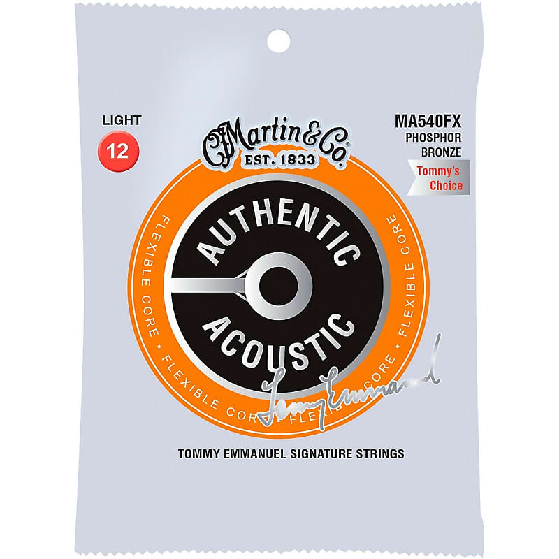 Martin MA540FX 92/8 Tommy Emmanuel Signature Authentic Acoustic Flexible Core Guitar Strings Light .012-.054 image 1