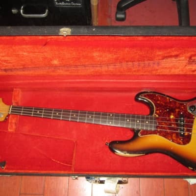 1963 Fender Jazz Bass Sunburst w Original Case Blue Oyster Cult image 10