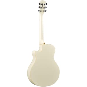 Yamaha APX600 Thinline Acoustic-Electric Guitar Rosewood Fretboard Vintage White image 2