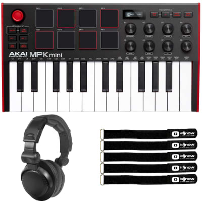 Akai MPK Mini MK3 25-Key USB Keyboard & Pad Controller w Software & Headphones