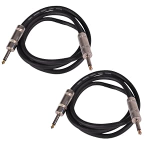 Seismic Audio Q12TW5-2PACK 12-Gauge 2-Conductor 1/4" TRS to 1/4" Speaker Cable - 5' (Pair)