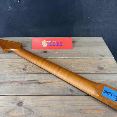 Real Life Relics Nitro Roasted Curly Flame Maple Stratocaster® Style Neck Rosewood 22 Stainless Steel Frets SMRF22SS #4 image 4