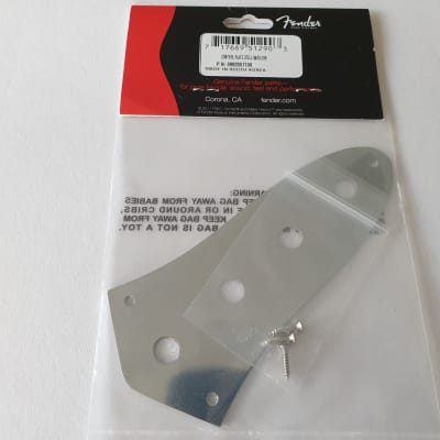 Fender Jazz bass standard control plate chrome + screws 0992057100 image 2