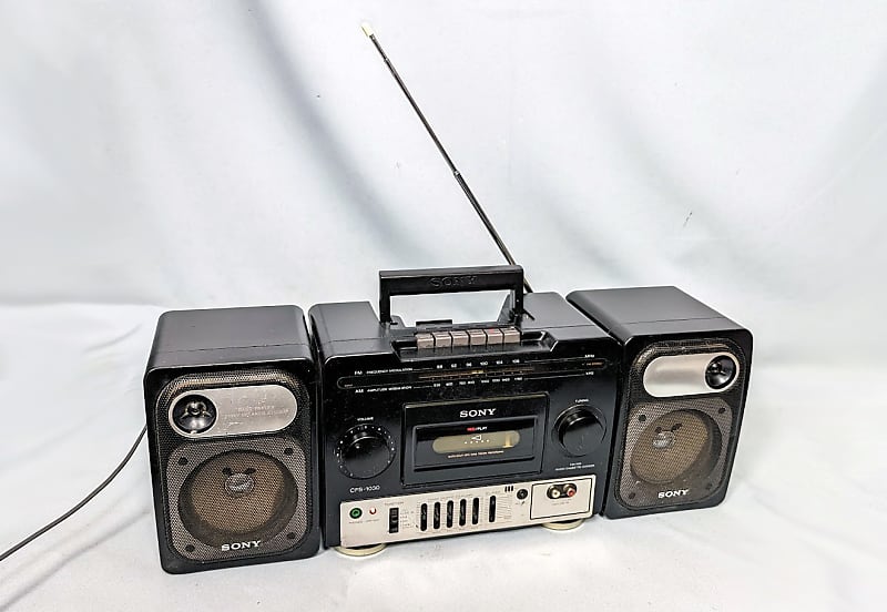Vintage 80's Black SONY Radio Cassette Portable Stereo Boom Box CFS-1200  READ