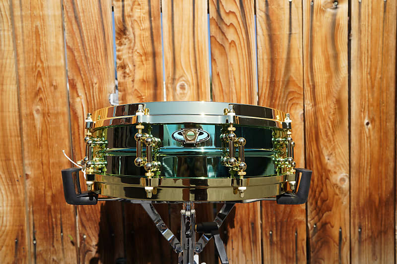 Ludwig Artist Signature Carl Palmer "Venus" Green Brass 3.7 x 14" Snare Drum w/ DieCast Hoops - 2022 image 1