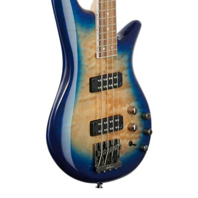 Jackson JS Series Spectra Bass JS3Q Quilt Top Amber Blue Burst image 9