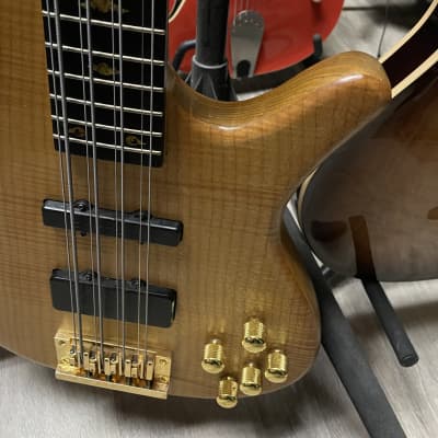 Godlyke 8-string - Natural Flame Maple Top prototype with gold inlay image 6