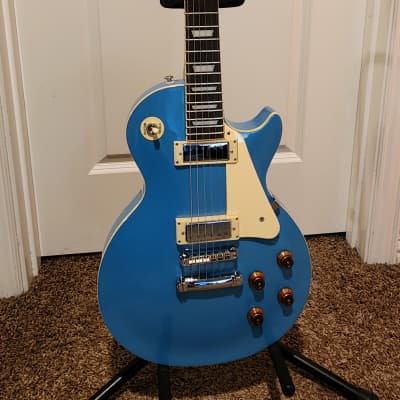 Epiphone Les Paul Deluxe 2000 - Baby Blue Sparkle, Like New with Hard Case! image 2