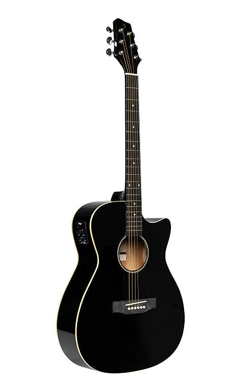 STAGG Cutaway acoustic-electric auditorium guitar black image 1