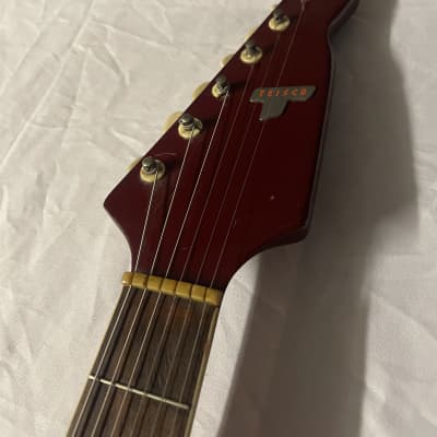 Teisco WG-4L Electric Guitar MIJ Japan W/ Chip Board Case Vintage 1960s Red image 10