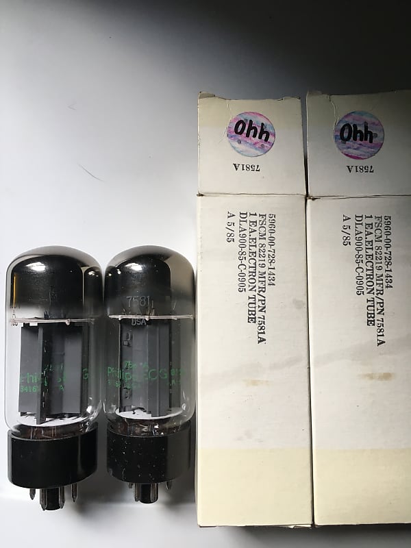 2) RARE Phillips JAN 7581a Tubes 6l6GC | Reverb