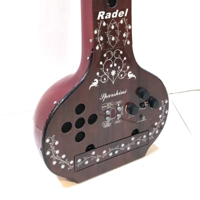 Radel 4 string electronic drone machine digital tanpura touch sensitive Sparshini Tambura 1990s Brown image 2