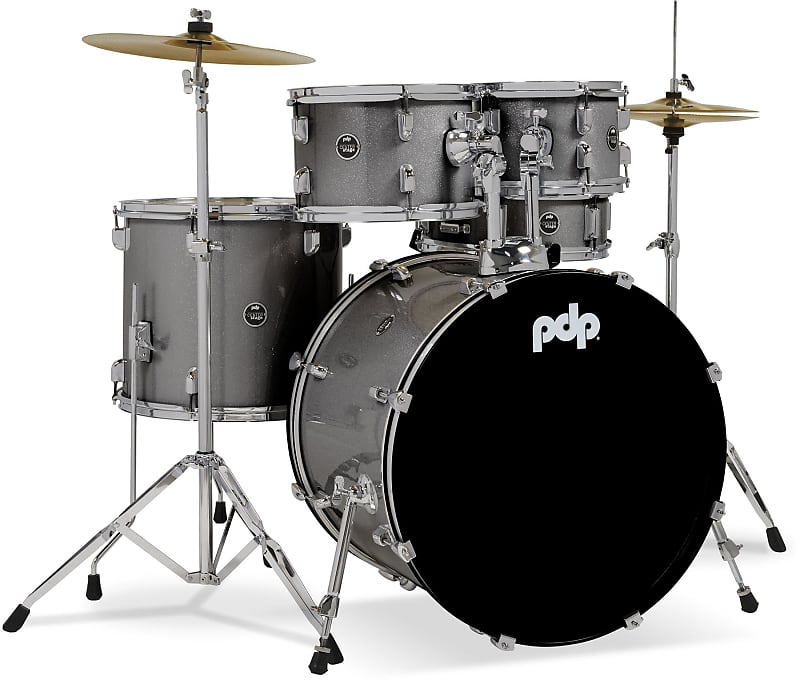 PDP Center Stage PDCE2215KTSS 5-piece Complete Drum Set with Cymbals - Silver Sparkle image 1