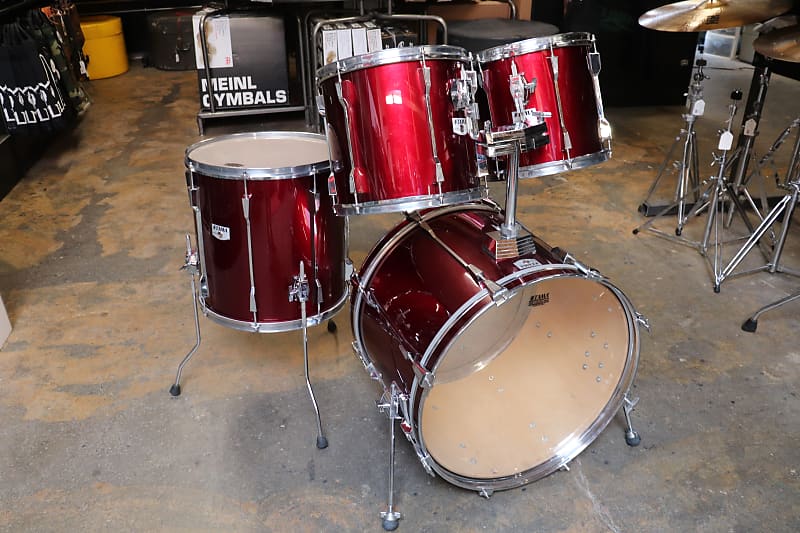 Tama RockStar-DX 4pc Drum Kit Set Maroon 22/16/13/12