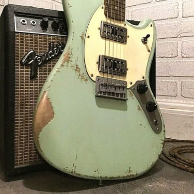 Relic Squier Mustang Electric Guitar Road Worn Surf Green