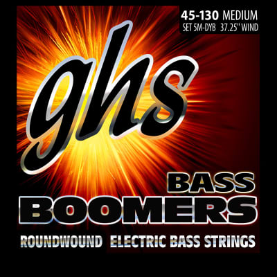 GHS 5M-DYB Boomers Bass Guitar Strings 45-130 medium long scale 5-string set image 1