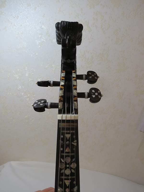 Hand made Norwegian fiddle black 4/4 violin Hardanger fiddle