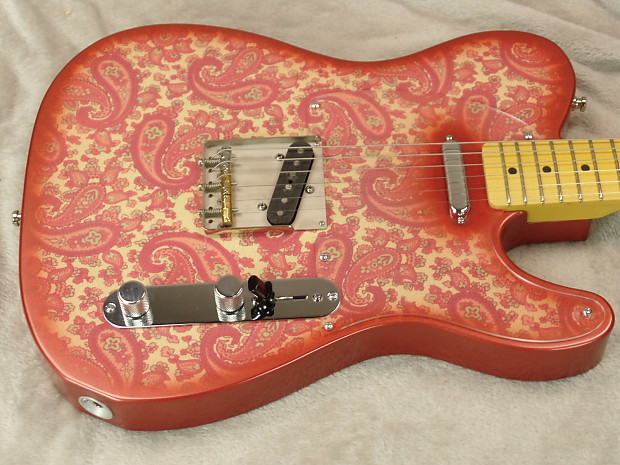 Crook Pink Paisley Telecaster W Tweed Hard Case