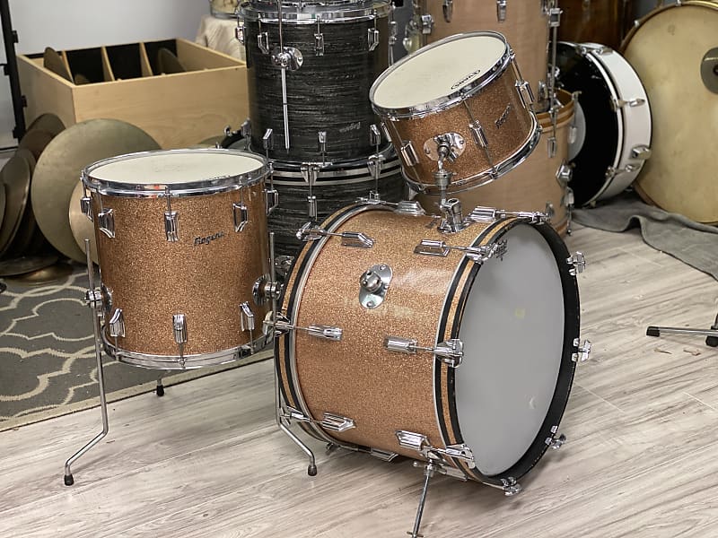 Rogers Headliner Outfit 20x14" / 14x14" / 12x8" Drumset 1960s Champagne Sparkle image 1