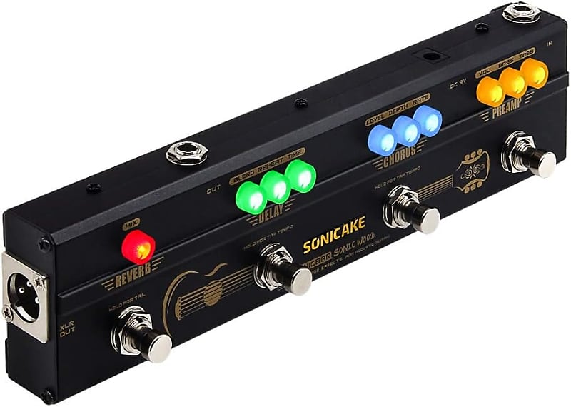 SONICAKE Sonic Wood Acoustic Guitar Preamp DI 2023 Black Reverb